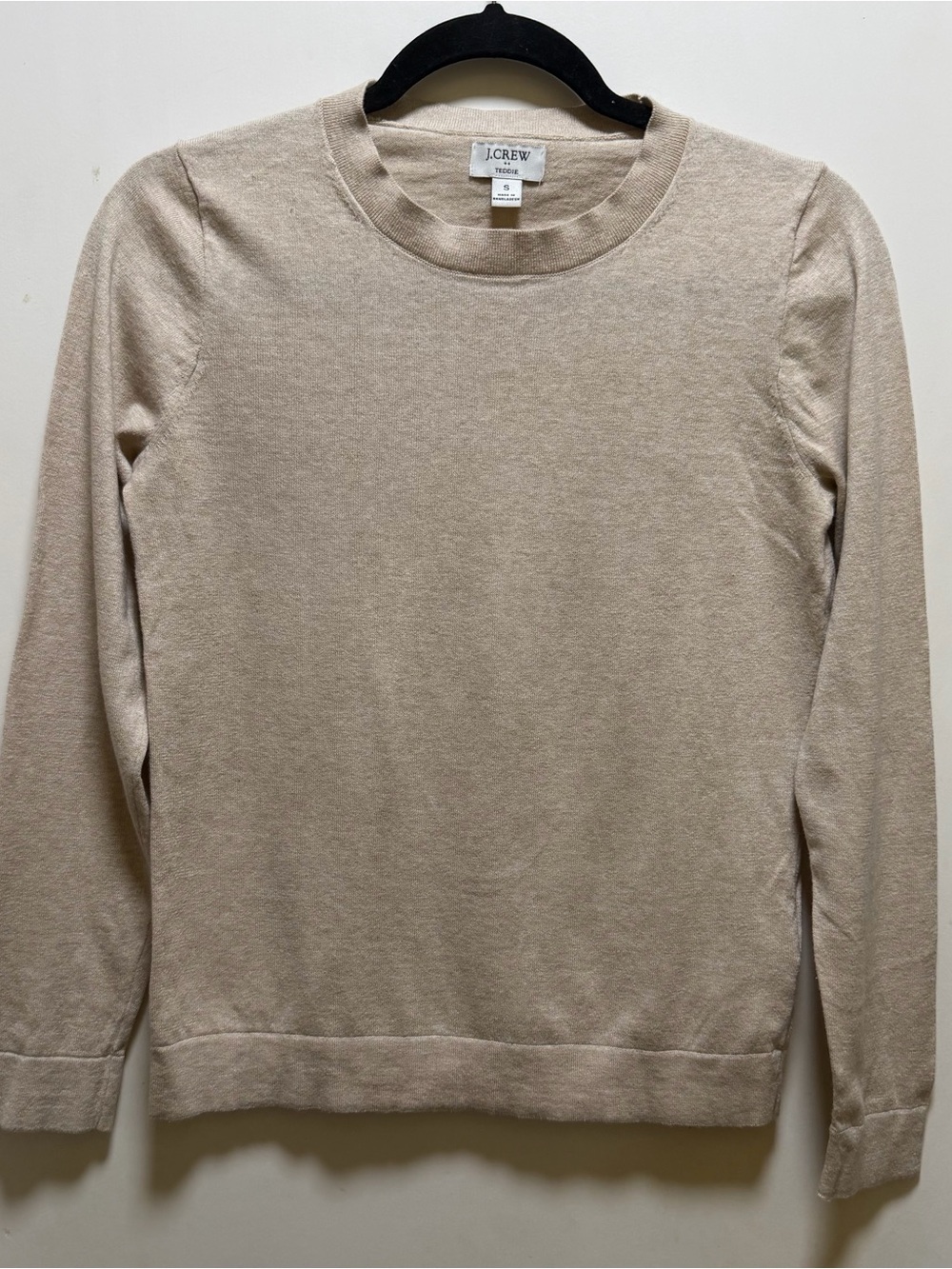 J.Crew Teddie Beige 100% Cotton Crewneck Sweater Women’s Small